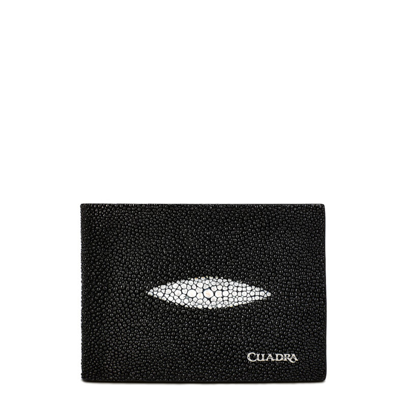 Cuadra Genuine Black Stingray Bifold Wallet DU582