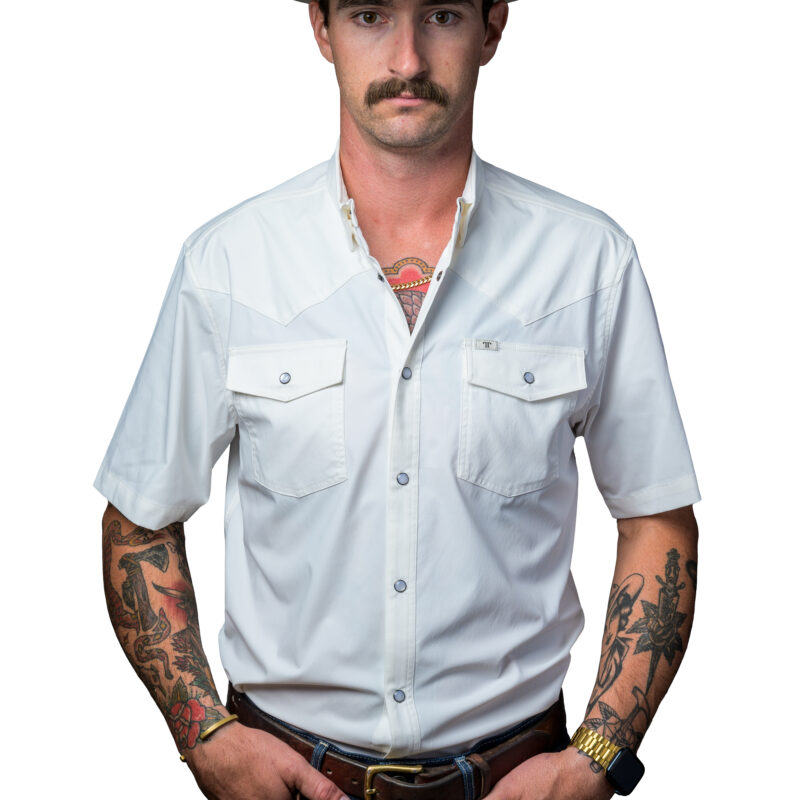 Men's Ferrell Brand Short Sleeve Western Snap White Shirt FSS1002300