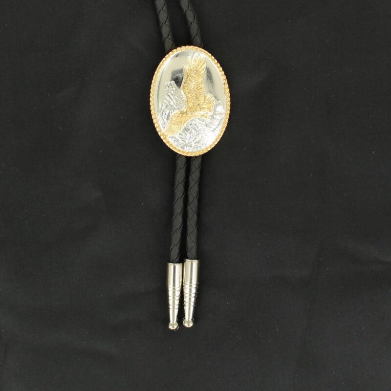 Golden Eagle Oval Bolo Tie – Gold Rope Edge 22253