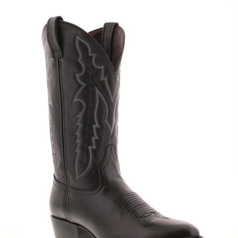Men's Caborca Black Classic Round Toe Cowboy Boot HAA063G