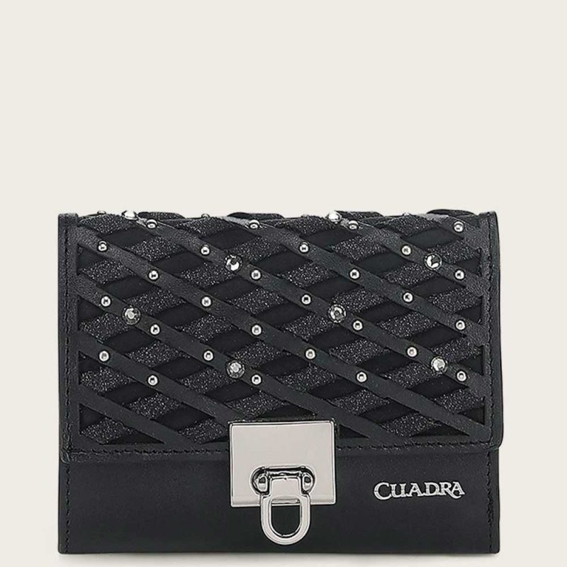 Cuadra Woven Studded Leather Wallet DU726